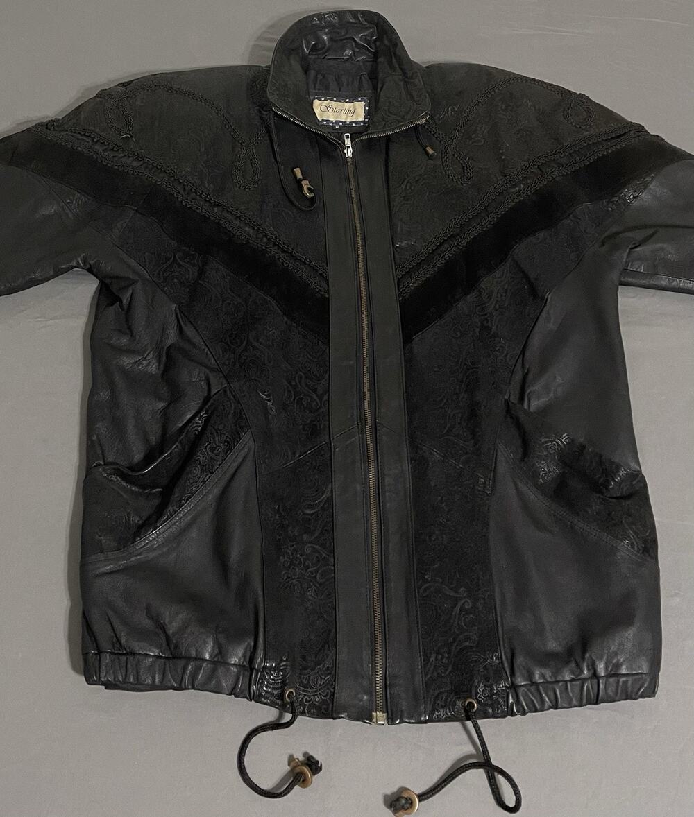 Vintage Starling Leather Jacket M Black Goth Whimsigoth Biker Western Coat